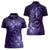 New Zealand Matariki Women Polo Shirt Purple Milky Way Stars Night Sky