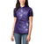 New Zealand Matariki Women Polo Shirt Purple Milky Way Stars Night Sky