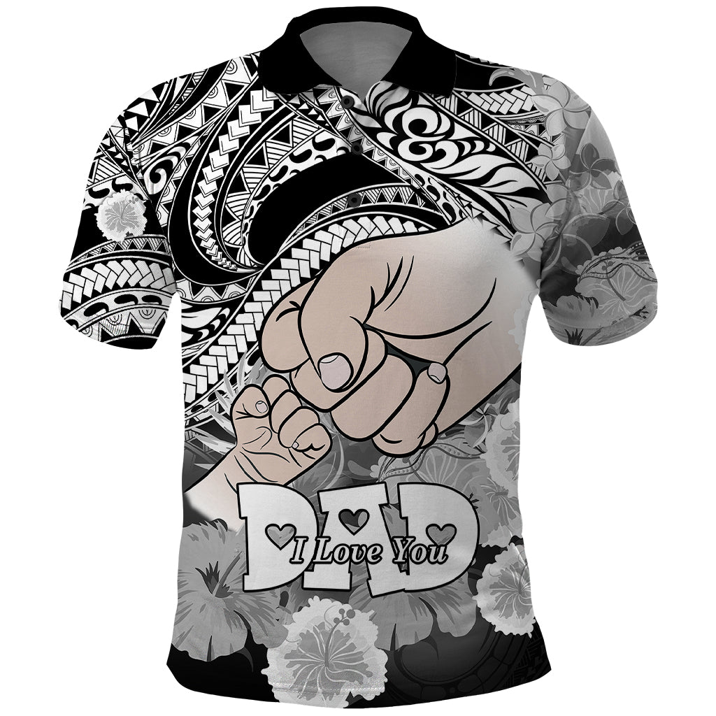 Custom Polynesian Pride Happy Father Day Polo Shirt I Love You Dad Polynesian Tribal Black LT9 Black - Polynesian Pride