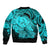 Polynesian Pride Happy Father Day Bomber Jacket I Love You Dad - Polynesian Tribal Aqua LT9 - Polynesian Pride