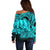 Polynesian Pride Happy Father Day Off Shoulder Sweater I Love You Dad - Polynesian Tribal Aqua LT9 - Polynesian Pride