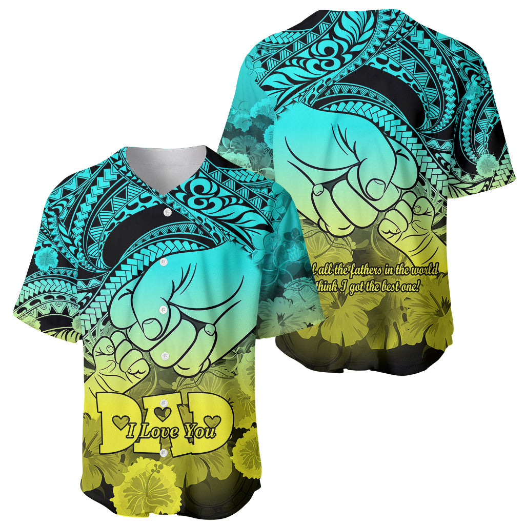 Polynesian Pride Happy Father Day Baseball Jersey I Love You Dad - Polynesian Tribal Gradient 1 LT9 - Polynesian Pride