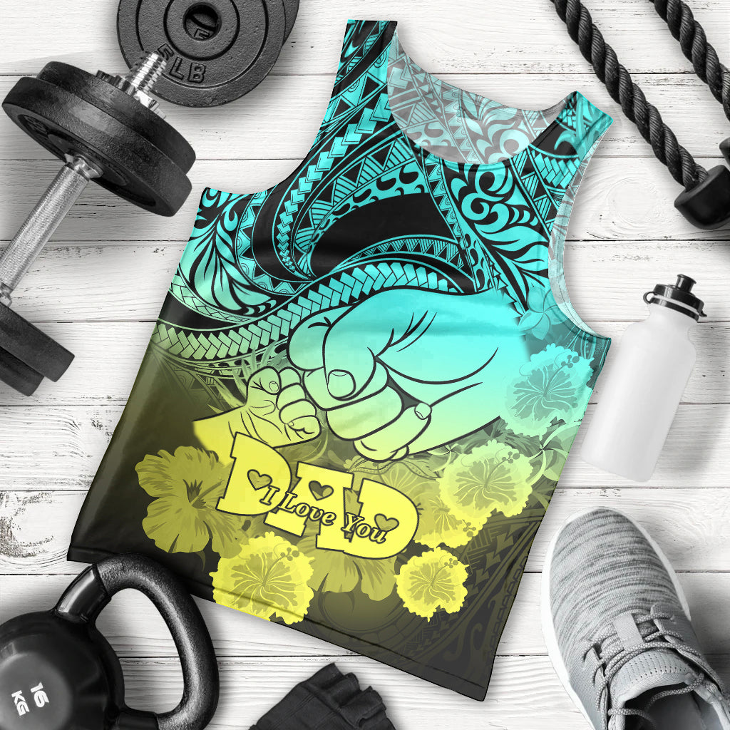 Personalised Polynesian Pride Happy Father Day Men Tank Top I Love You Dad - Polynesian Tribal Gradient 1 LT9 Gradient - Polynesian Pride