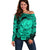 Polynesian Pride Happy Father Day Off Shoulder Sweater I Love You Dad - Polynesian Tribal Green LT9 Women Green - Polynesian Pride