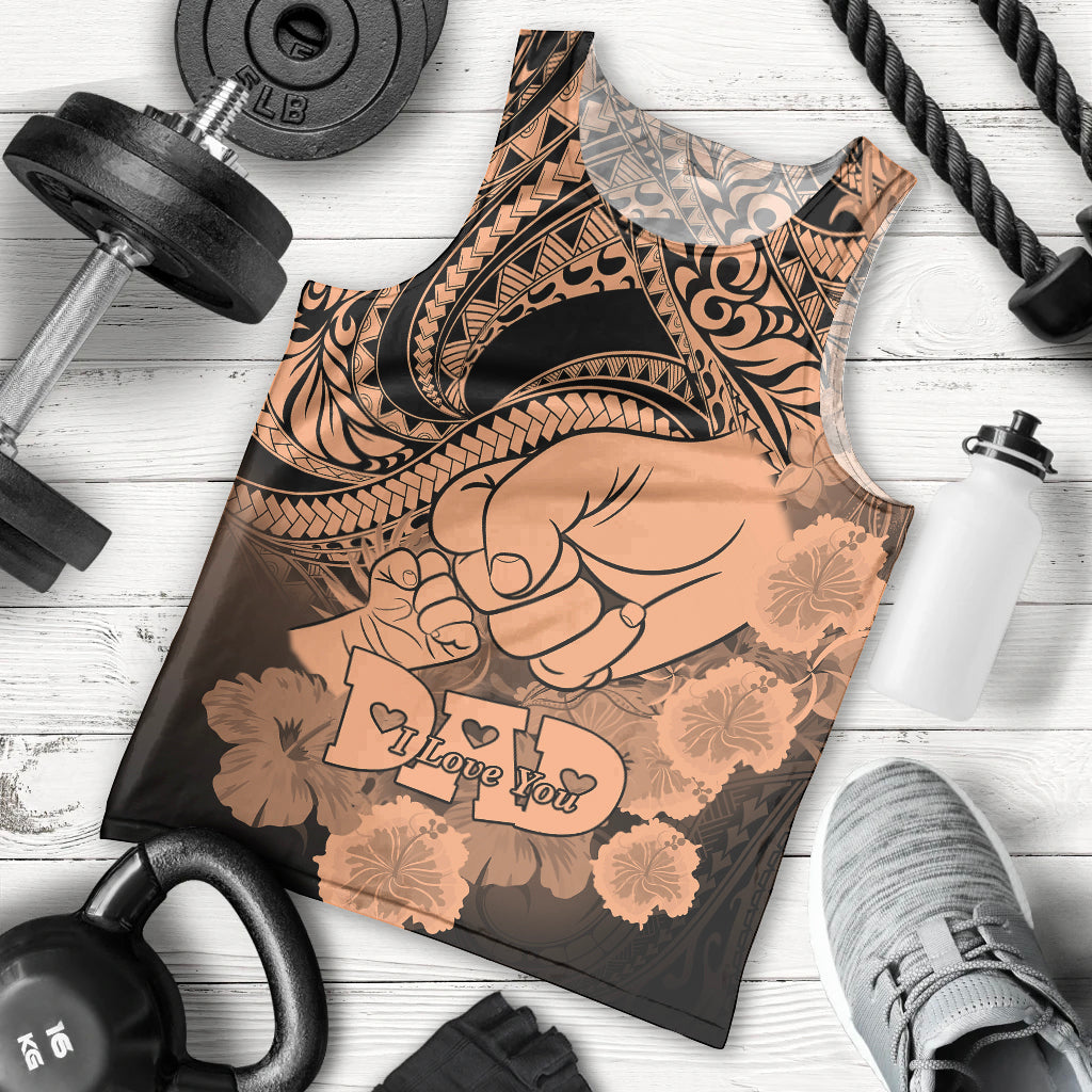 Personalised Polynesian Pride Happy Father Day Men Tank Top I Love You Dad - Polynesian Tribal Nude LT9 Nude - Polynesian Pride