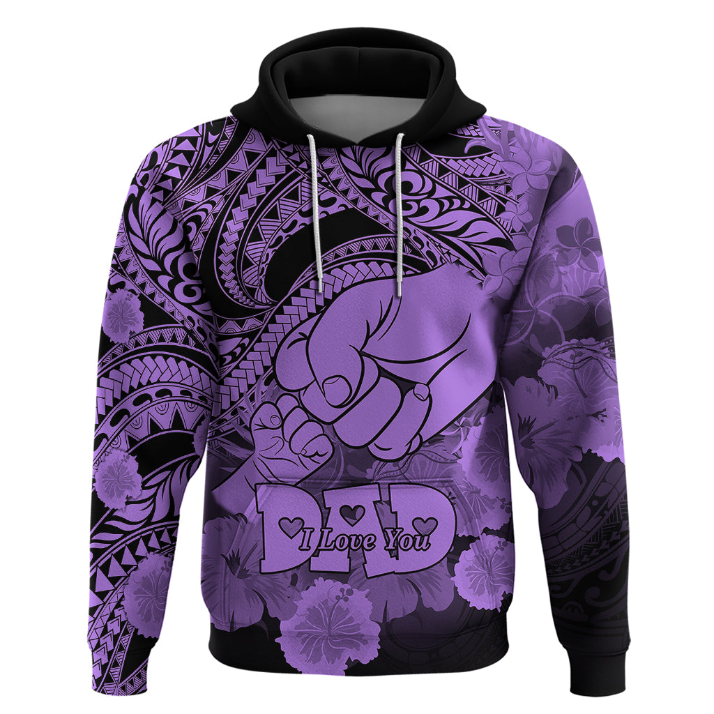 Custom Polynesian Pride Happy Father Day Hoodie I Love You Dad Polynesian Tribal Purple LT9 Pullover Hoodie Purple - Polynesian Pride