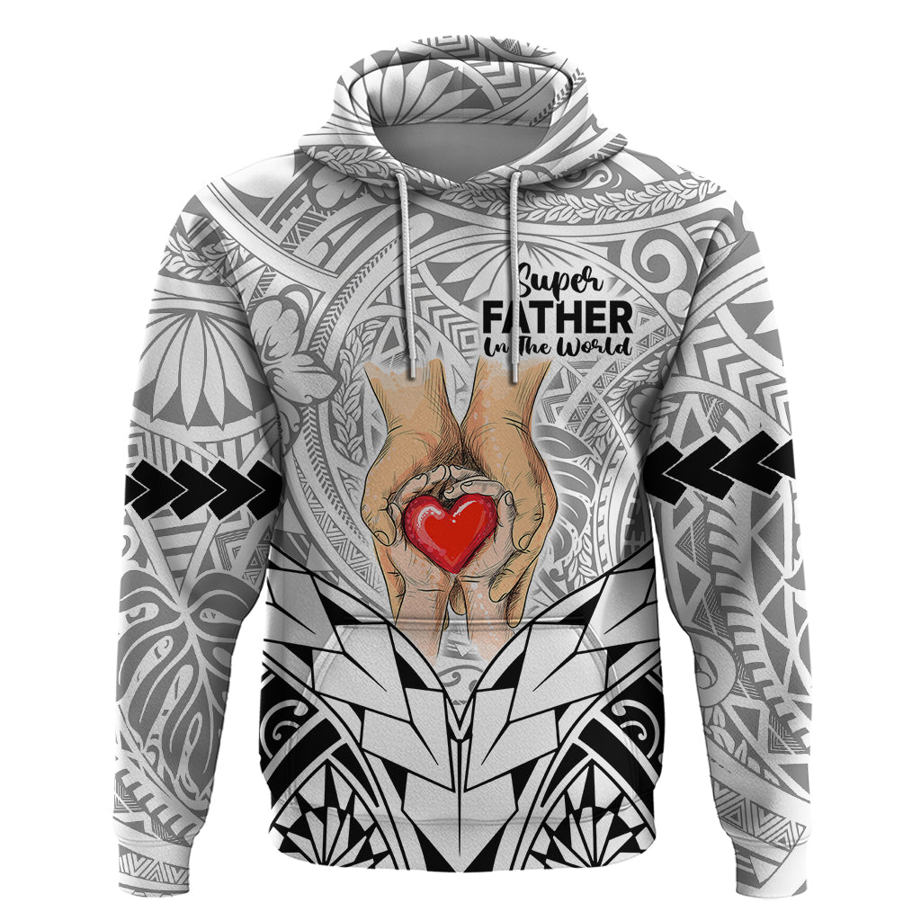 Polynesian Fathers Day Gift For Dad Hoodie Super Father In The World Black Polynesian Pattern LT9 Black - Polynesian Pride