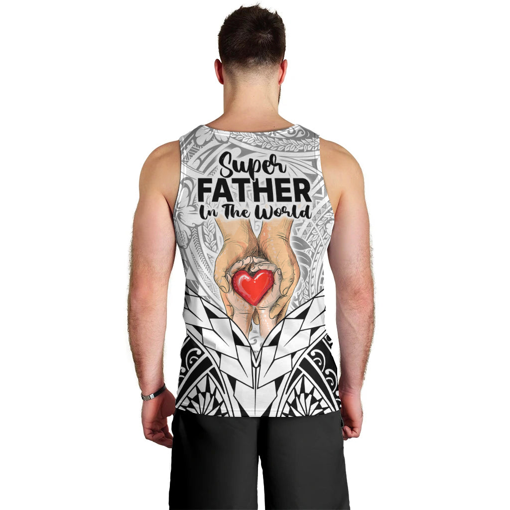 Polynesian Father's Day Gift For Dad Men Tank Top Super Father In The World - Black Polynesian Pattern LT9 - Polynesian Pride