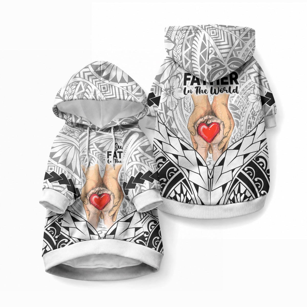 Polynesian Father's Day Gift For Dad Pet Hoodie Super Father In The World - Black Polynesian Pattern LT9 Pullover Black - Polynesian Pride