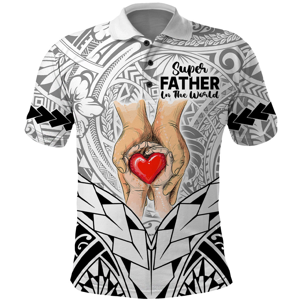 Polynesian Fathers Day Gift For Dad Polo Shirt Super Father In The World Black Polynesian Pattern LT9 Black - Polynesian Pride