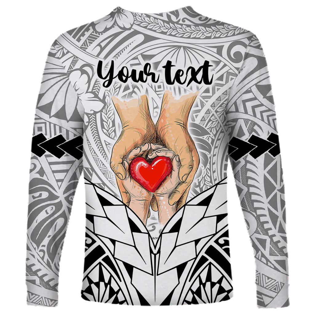 Personalised Polynesian Father's Day Gift For Dad Long Sleeve Shirt Super Father In The World - Black Polynesian Pattern LT9 - Polynesian Pride