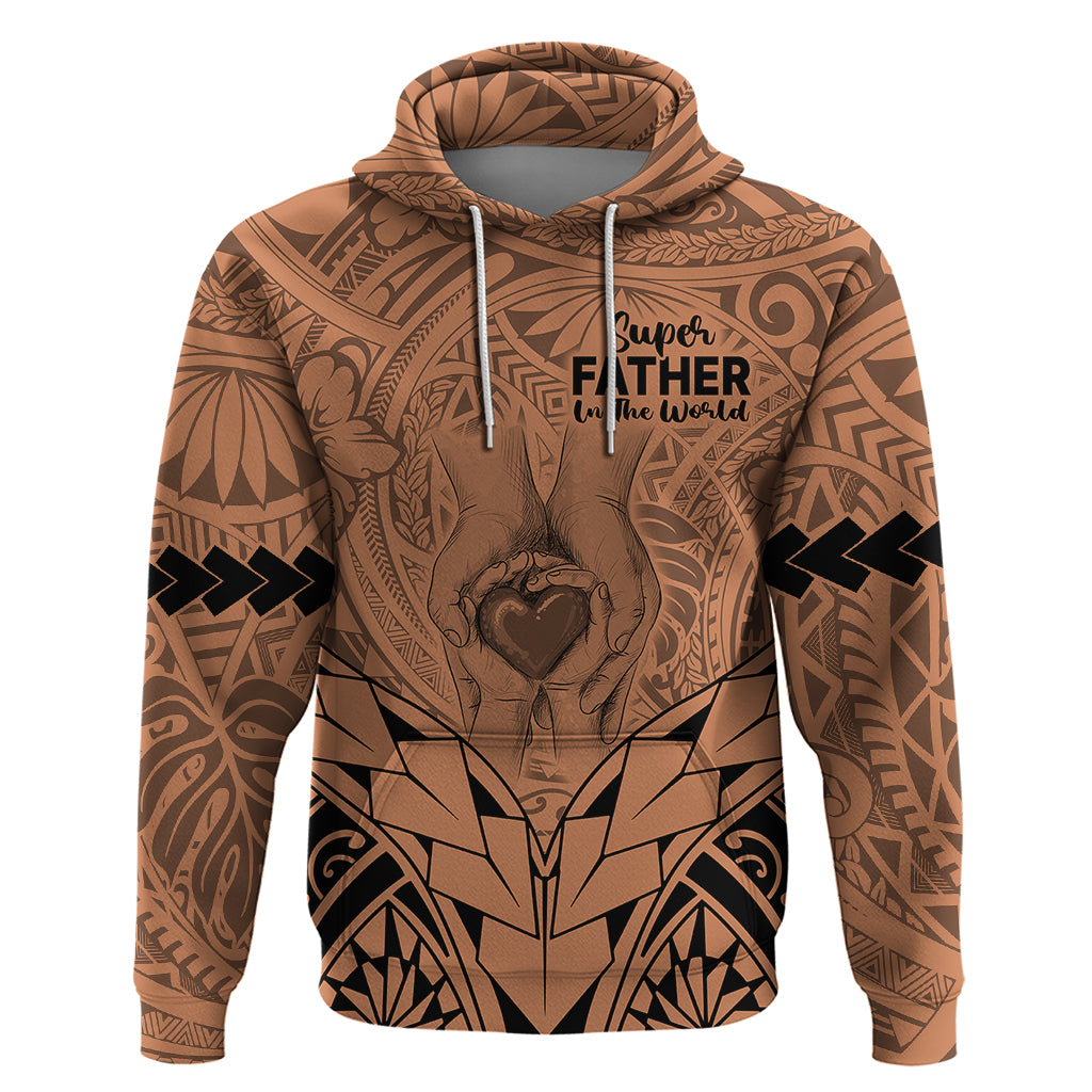 Polynesian Fathers Day Gift For Dad Hoodie Super Father In The World Nude Polynesian Pattern LT9 Nude - Polynesian Pride