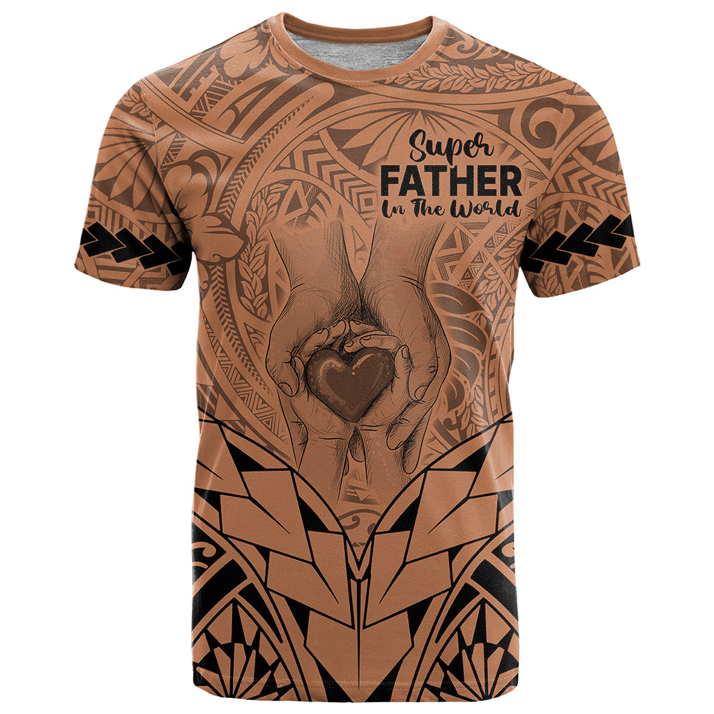 Polynesian Fathers Day Gift For Dad T Shirt Super Father In The World Nude Polynesian Pattern LT9 Nude - Polynesian Pride