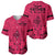 Polynesian Father's Day Gift For Dad Baseball Jersey Super Father In The World - Pink Polynesian Pattern LT9 - Polynesian Pride