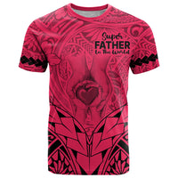Polynesian Fathers Day Gift For Dad T Shirt Super Father In The World Pink Polynesian Pattern LT9 Pink - Polynesian Pride
