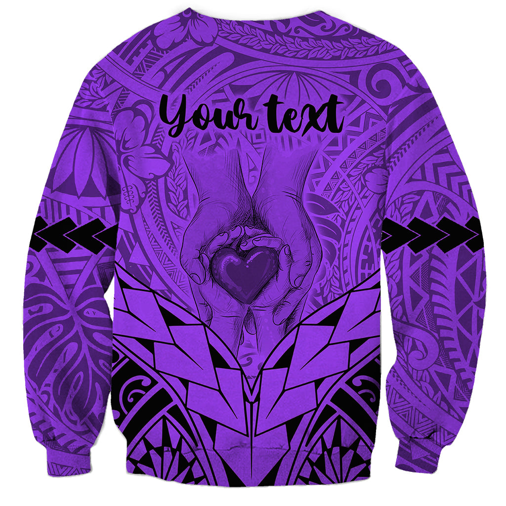 Personalised Polynesian Father's Day Gift For Dad Sweatshirt Super Father In The World - Purple Polynesian Pattern LT9 - Polynesian Pride