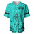 Polynesian Father's Day Gift For Dad Baseball Jersey Super Father In The World - Turquoise Polynesian Pattern LT9 Turquoise - Polynesian Pride