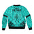 Polynesian Father's Day Gift For Dad Bomber Jacket Super Father In The World - Turquoise Polynesian Pattern LT9 - Polynesian Pride