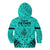 Polynesian Father's Day Gift For Dad Kid Hoodie Super Father In The World - Turquoise Polynesian Pattern LT9 - Polynesian Pride