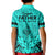 Polynesian Father's Day Gift For Dad Kid Polo Shirt Super Father In The World - Turquoise Polynesian Pattern LT9 - Polynesian Pride