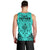 Polynesian Father's Day Gift For Dad Men Tank Top Super Father In The World - Turquoise Polynesian Pattern LT9 - Polynesian Pride