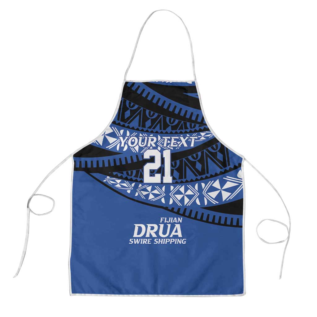 Fiji Rugby Pacific Custom Apron Pasifika Tapa Pattern LT9 Blue - Polynesian Pride