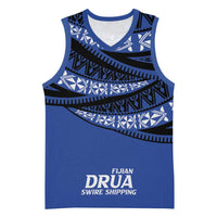 Fiji Rugby Pacific Custom Basketball Jersey Pasifika Tapa Pattern LT9 Unisex Blue - Polynesian Pride