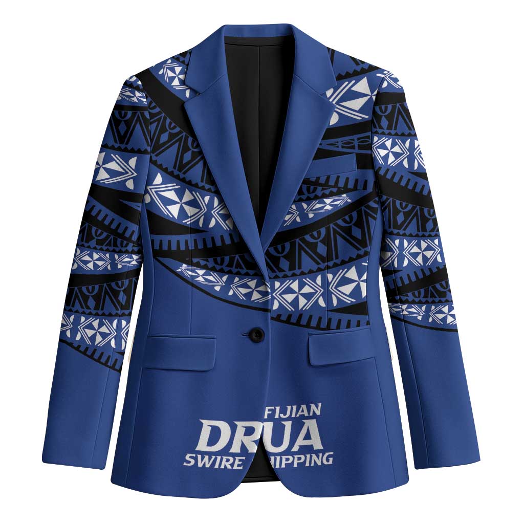 Fiji Rugby Pacific Custom Blazer Pasifika Tapa Pattern LT9 Unisex Blue - Polynesian Pride