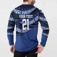 Fiji Rugby Pacific Custom Button Sweatshirt Pasifika Tapa Pattern LT9 - Polynesian Pride