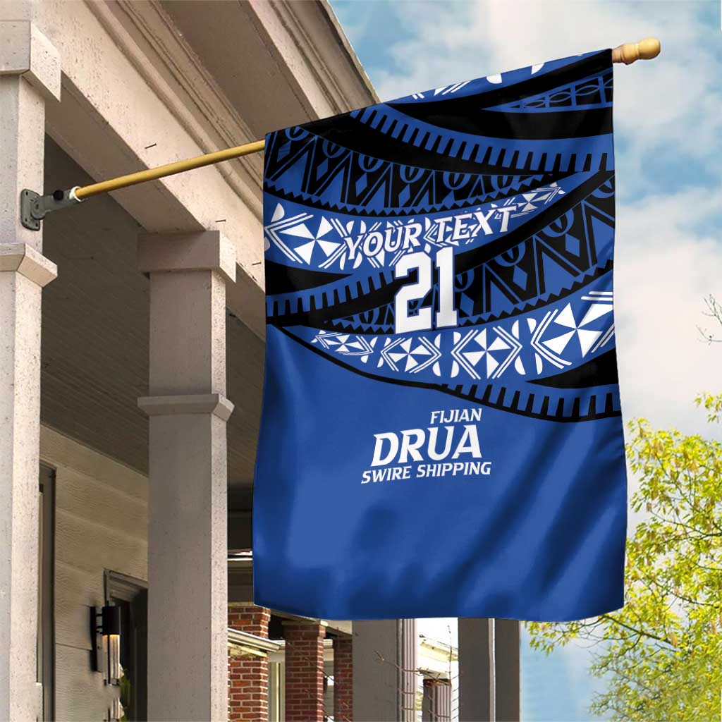 Fiji Rugby Pacific Custom Garden Flag Pasifika Tapa Pattern LT9 House Flag Blue - Polynesian Pride
