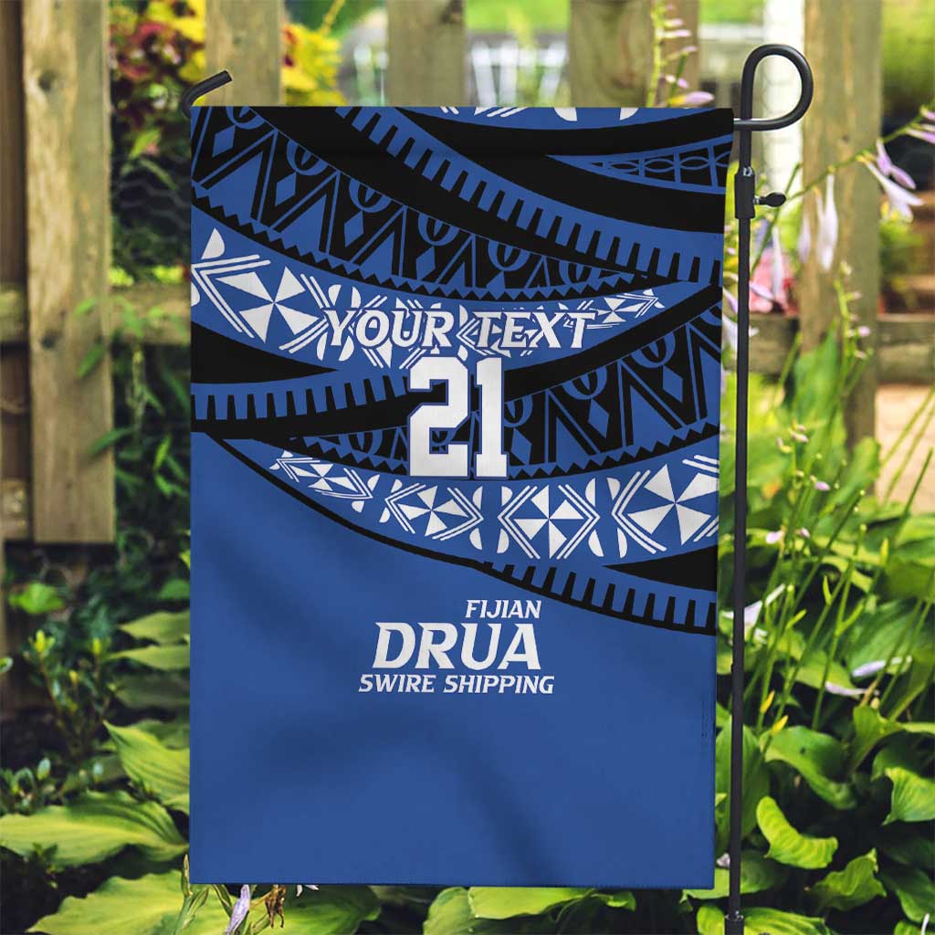 Fiji Rugby Pacific Custom Garden Flag Pasifika Tapa Pattern LT9 Garden Flag Blue - Polynesian Pride