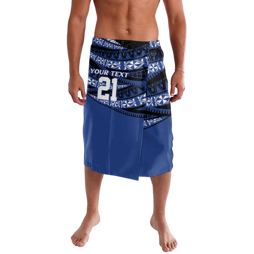 Fiji Rugby Pacific Custom Lavalava Pasifika Tapa Pattern LT9 Blue - Polynesian Pride