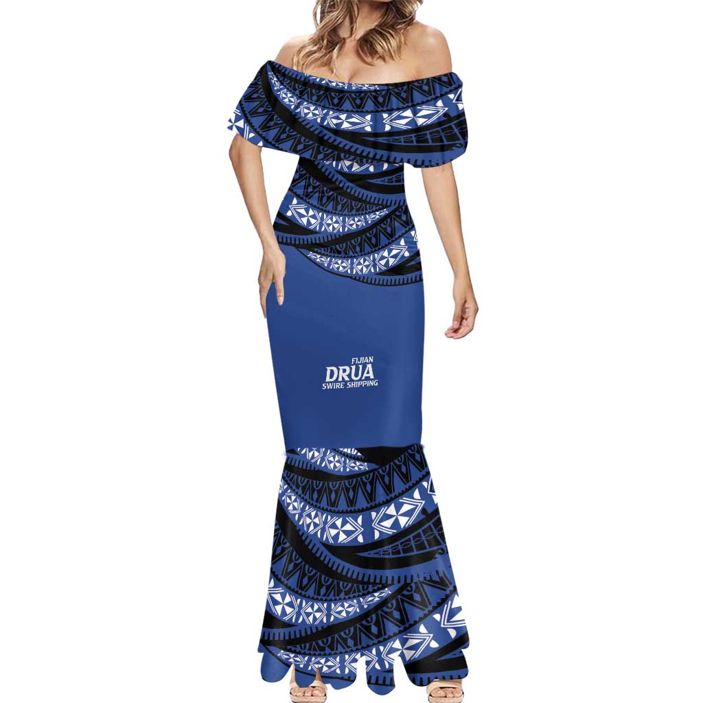Fiji Rugby Pacific Custom Mermaid Dress Pasifika Tapa Pattern LT9 - Polynesian Pride