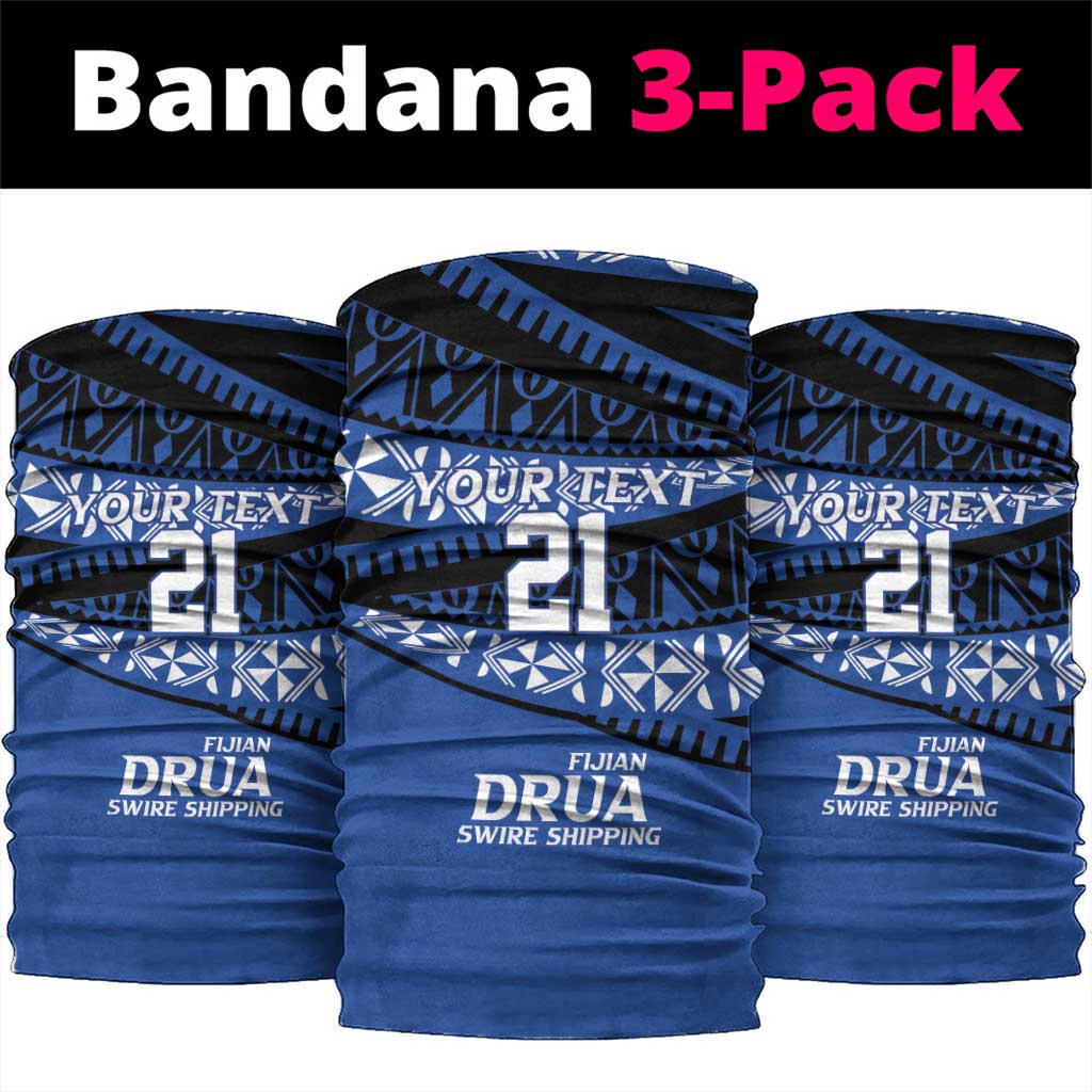 Fiji Rugby Pacific Custom Neck Gaiter Pasifika Tapa Pattern LT9 package One Size: 25*50cm Blue - Polynesian Pride