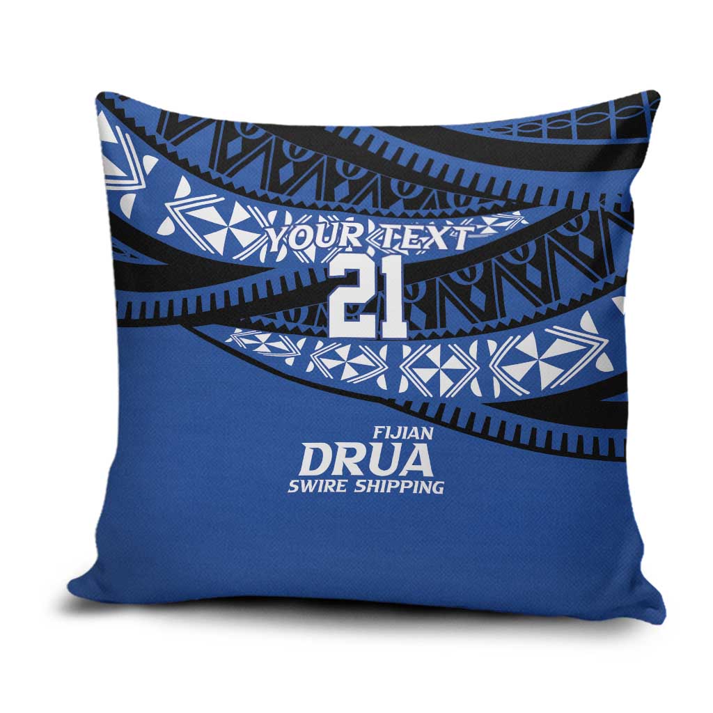 Fiji Rugby Pacific Custom Pillow Cover Pasifika Tapa Pattern LT9 Blue - Polynesian Pride
