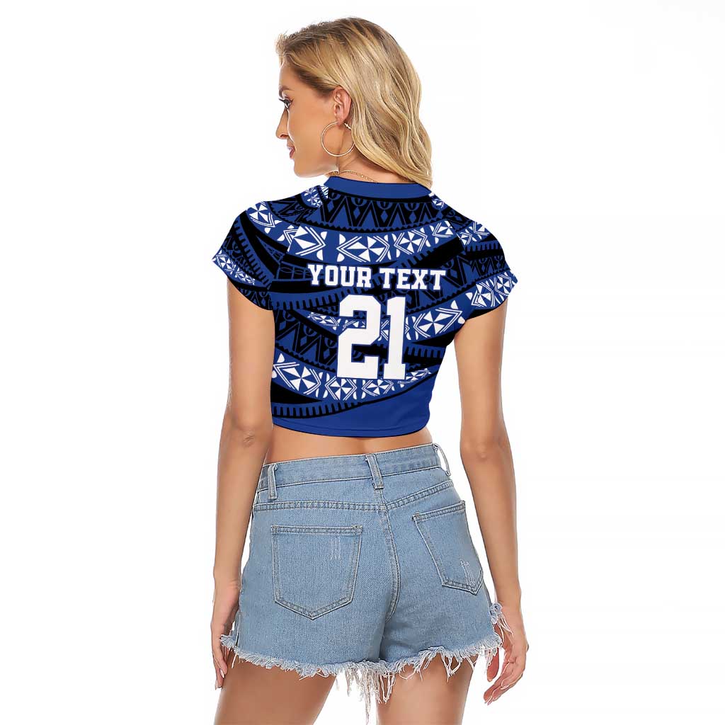 Fiji Rugby Pacific Custom Raglan Cropped T Shirt Pasifika Tapa Pattern LT9 - Polynesian Pride