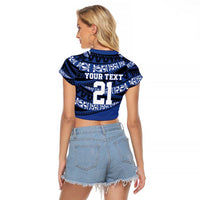 Fiji Rugby Pacific Custom Raglan Cropped T Shirt Pasifika Tapa Pattern LT9 - Polynesian Pride