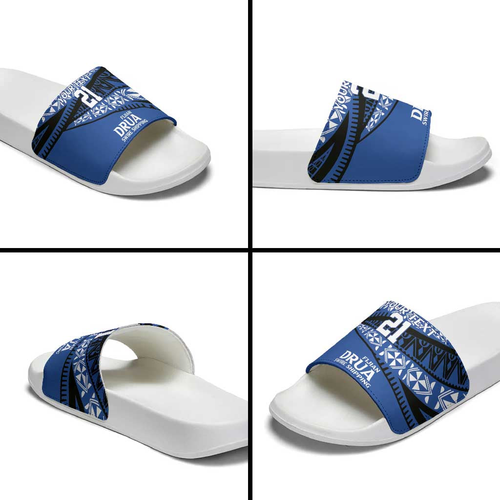 Fiji Rugby Pacific Custom Slide Sandals Pasifika Tapa Pattern LT9 - Polynesian Pride