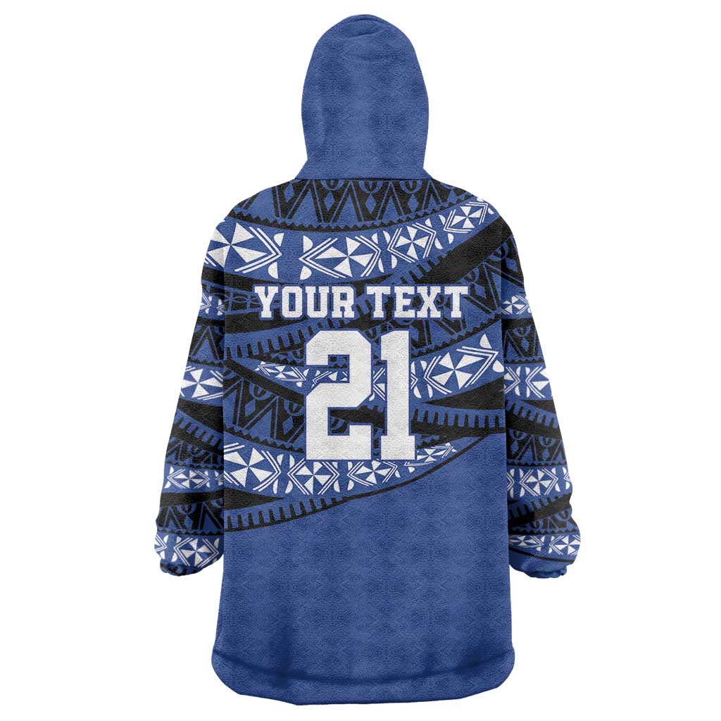 Fiji Rugby Pacific Custom Wearable Blanket Hoodie Pasifika Tapa Pattern LT9 - Polynesian Pride