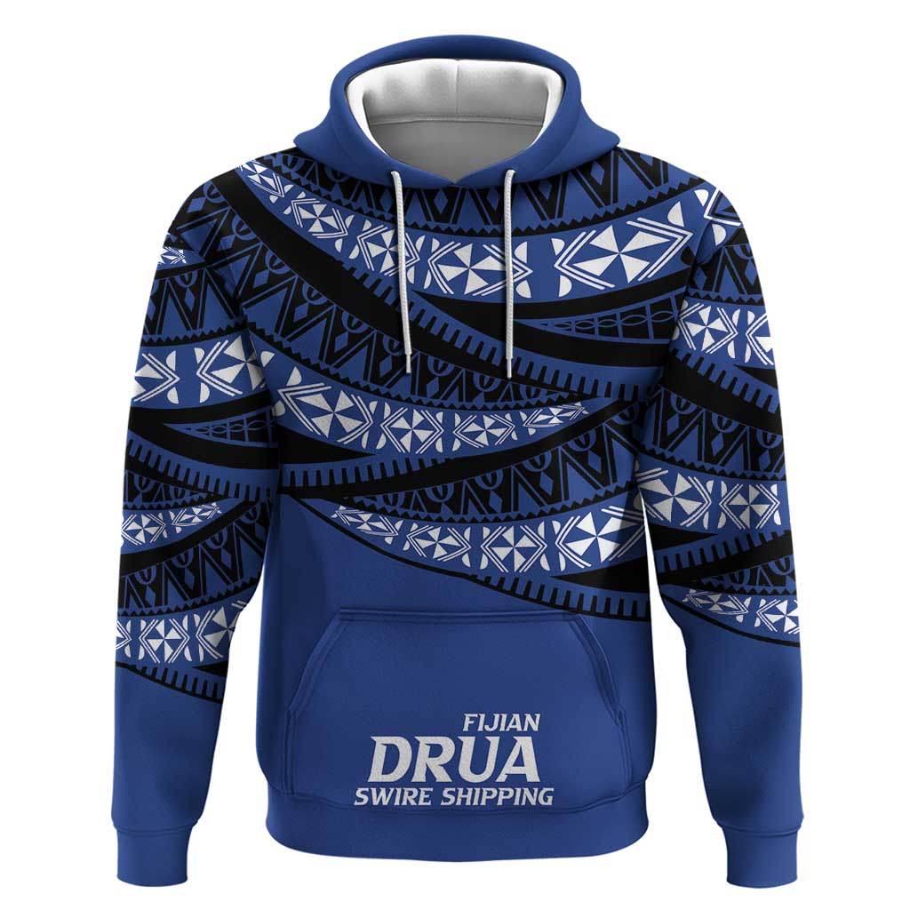 Fiji Rugby Pacific Custom Zip Hoodie Pasifika Tapa Pattern LT9 Pullover Hoodie Blue - Polynesian Pride