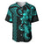 Hawaiian Tribal Baseball Jersey Polynesian Kakau Turtle - Aqua LT9 Aqua - Polynesian Pride