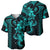 Hawaiian Tribal Baseball Jersey Polynesian Kakau Turtle - Aqua LT9 - Polynesian Pride