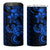 Blue Hawaiian Kakau Turtle 4 in 1 Can Cooler Tumbler Polynesian Tribal