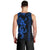 Hawaiian Tribal Men Tank Top Polynesian Kakau Turtle - Blue LT9 - Polynesian Pride