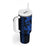 Blue Hawaiian Kakau Turtle Tumbler With Handle Polynesian Tribal