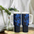 Blue Hawaiian Kakau Turtle Tumbler With Handle Polynesian Tribal