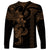 Hawaiian Tribal Long Sleeve Shirt Polynesian Kakau Turtle - Gold LT9 - Polynesian Pride