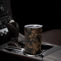 Gold Hawaiian Kakau Turtle Tumbler Cup Polynesian Tribal LT9 - Polynesian Pride