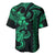 Hawaiian Tribal Baseball Jersey Polynesian Kakau Turtle - Green LT9 - Polynesian Pride