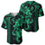 Hawaiian Tribal Baseball Jersey Polynesian Kakau Turtle - Green LT9 - Polynesian Pride